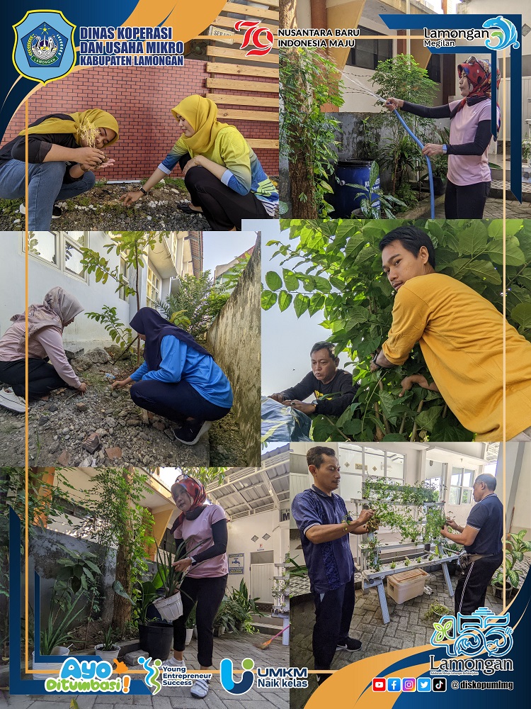 Kerja Bakti di lingkungan Dinas Koperasi dan Usaha Mikro Kab. Lamongan