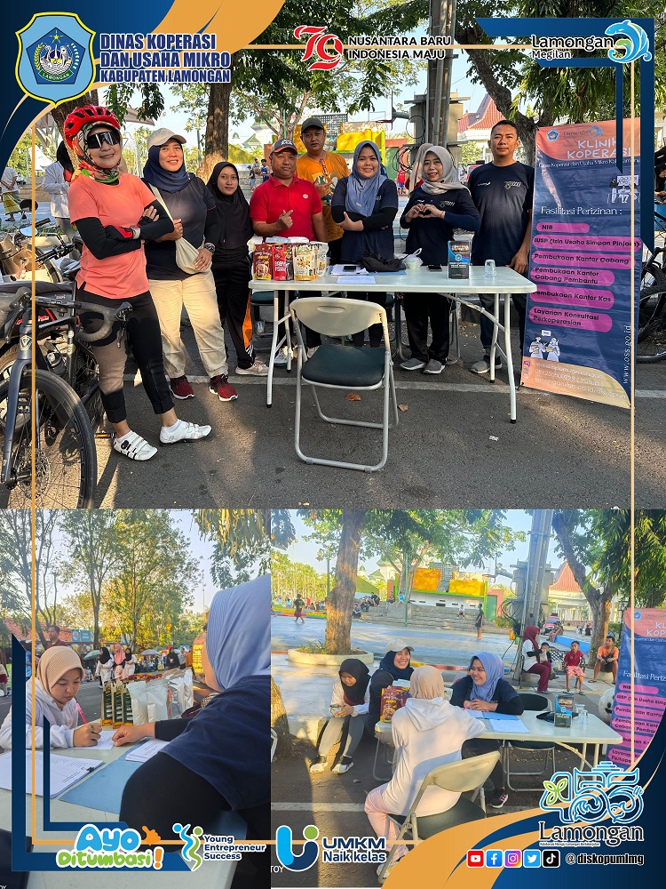 Kegiatan Klinik Koperasi dan Usaha Mikro di alun-alun Lamongan
