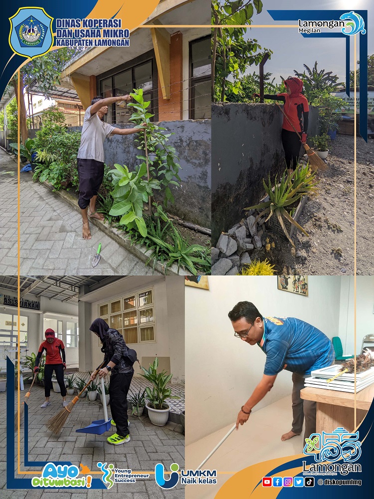 Dinas Koperasi dan Usaha Mikro Melakukan Kerja Bakti