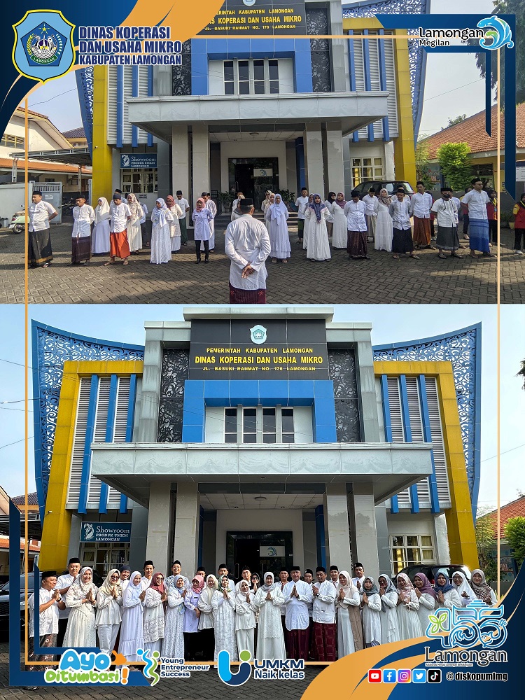 Apel Hari Santri 2024 di halaman Dinas Koperasi dan Usaha Mikro Kabupaten Lamongan