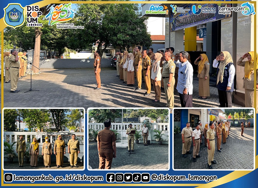 Apel Pagi di Halaman Dinas Koperasi dan Usaha Mikro Kabupaten Lamongan