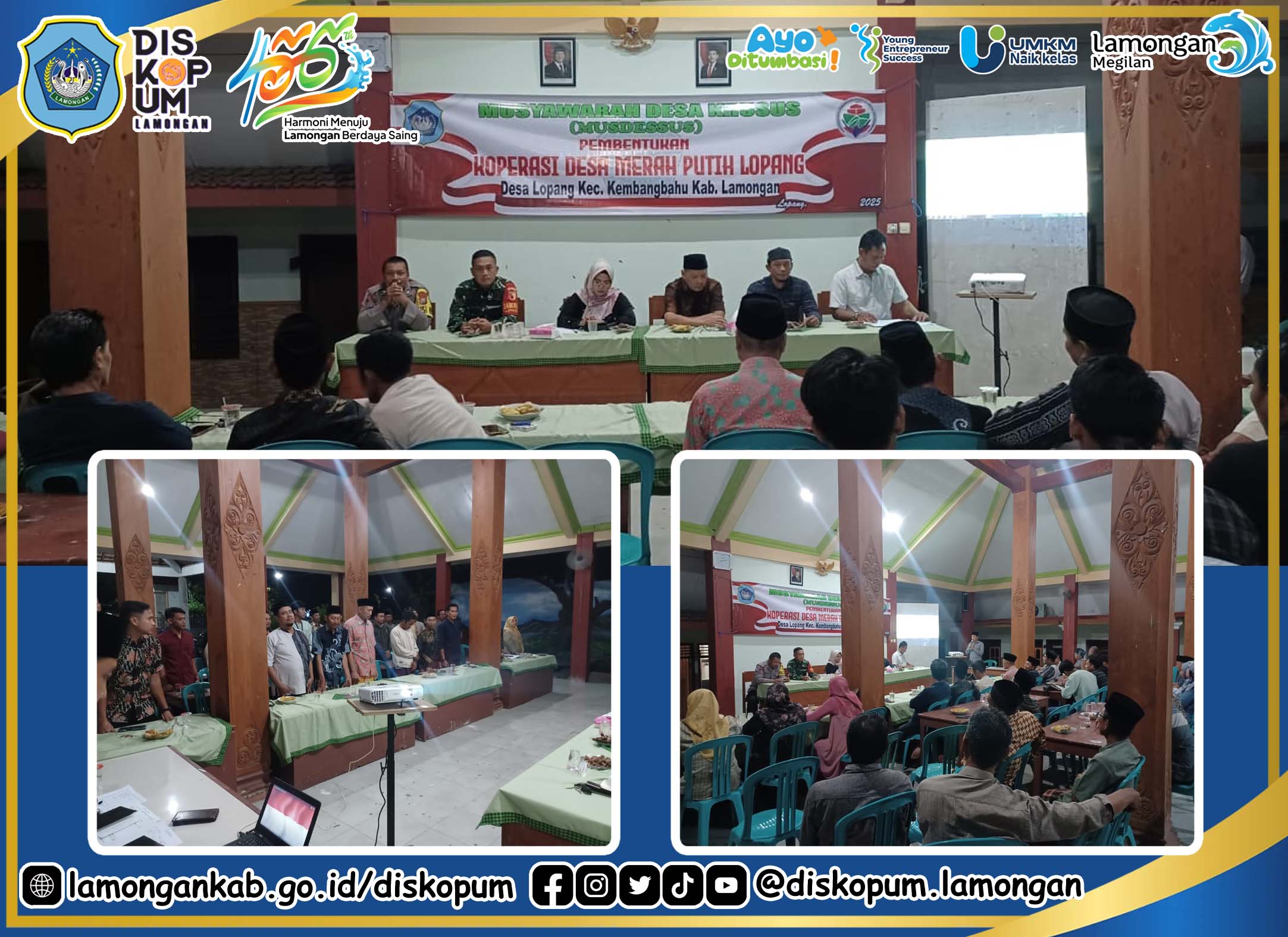 Musdes Khusus Sosialisasi dan Pembentukan Koperasi Desa / Kelurahan Merah Putih Desa Lopang Kec. Kembangbahu