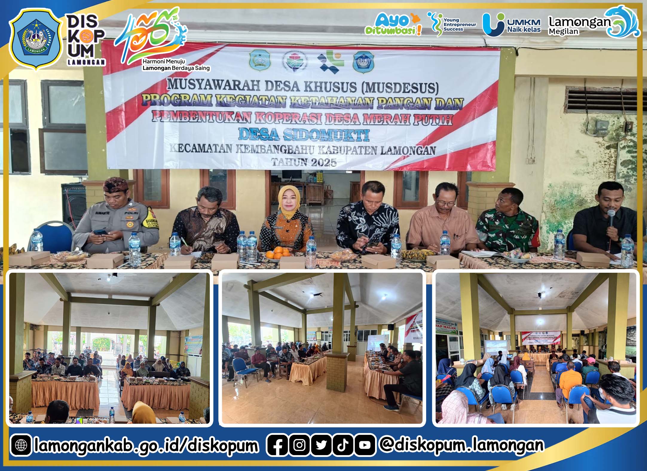 Musdes Khusus Sosialisasi dan Pembentukan Koperasi Desa / Kelurahan Merah Putih Desa Sidomukti Kec. Kembangbahu