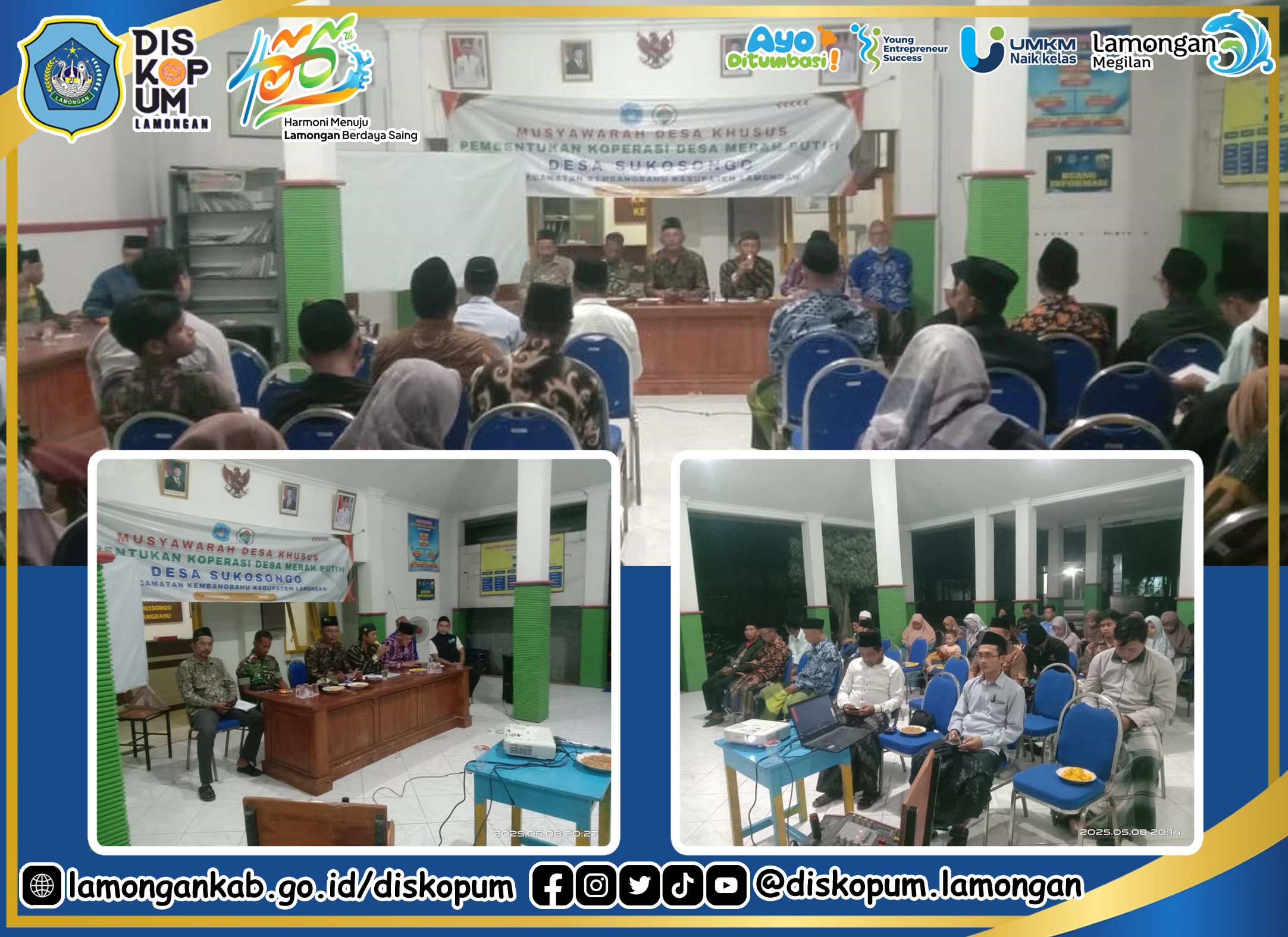 Musdes Khusus Sosialisasi dan Pembentukan Koperasi Desa / Kelurahan Merah Putih Desa Sukosongo Kec. Kembangbahu