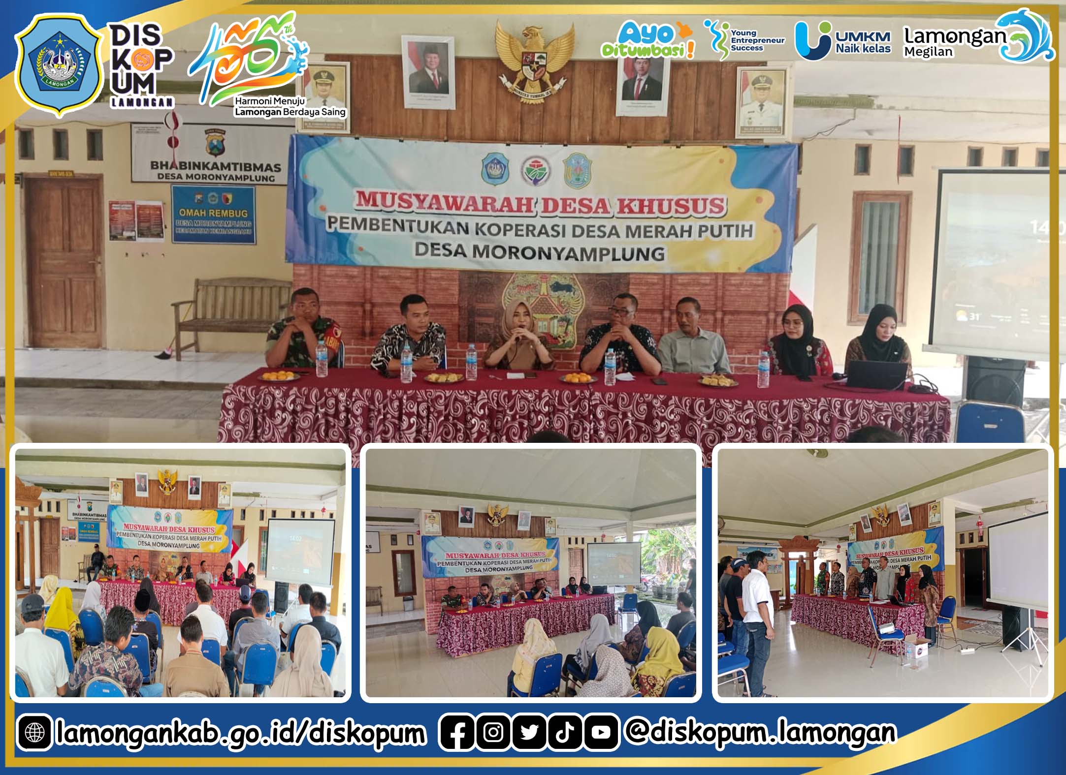 Musdes Khusus Sosialisasi dan Pembentukan Koperasi Desa / Kelurahan Merah Putih Desa Moronyamplung Kec. Kembangbahu