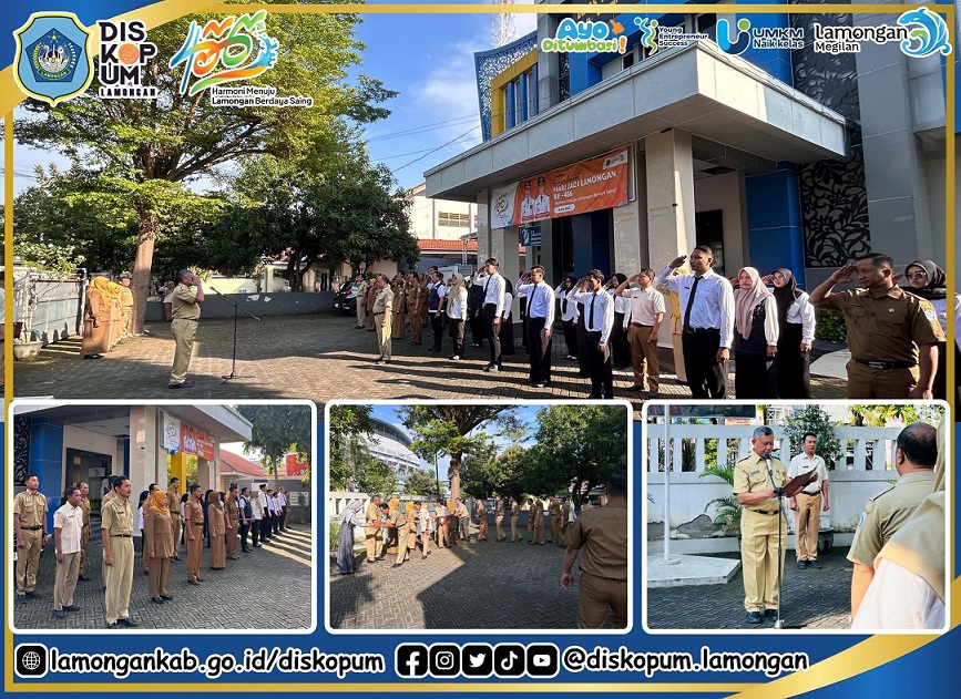 Apel Pagi di Halaman Dinas Koperasi dan Usaha Mikro Kabupaten Lamongan