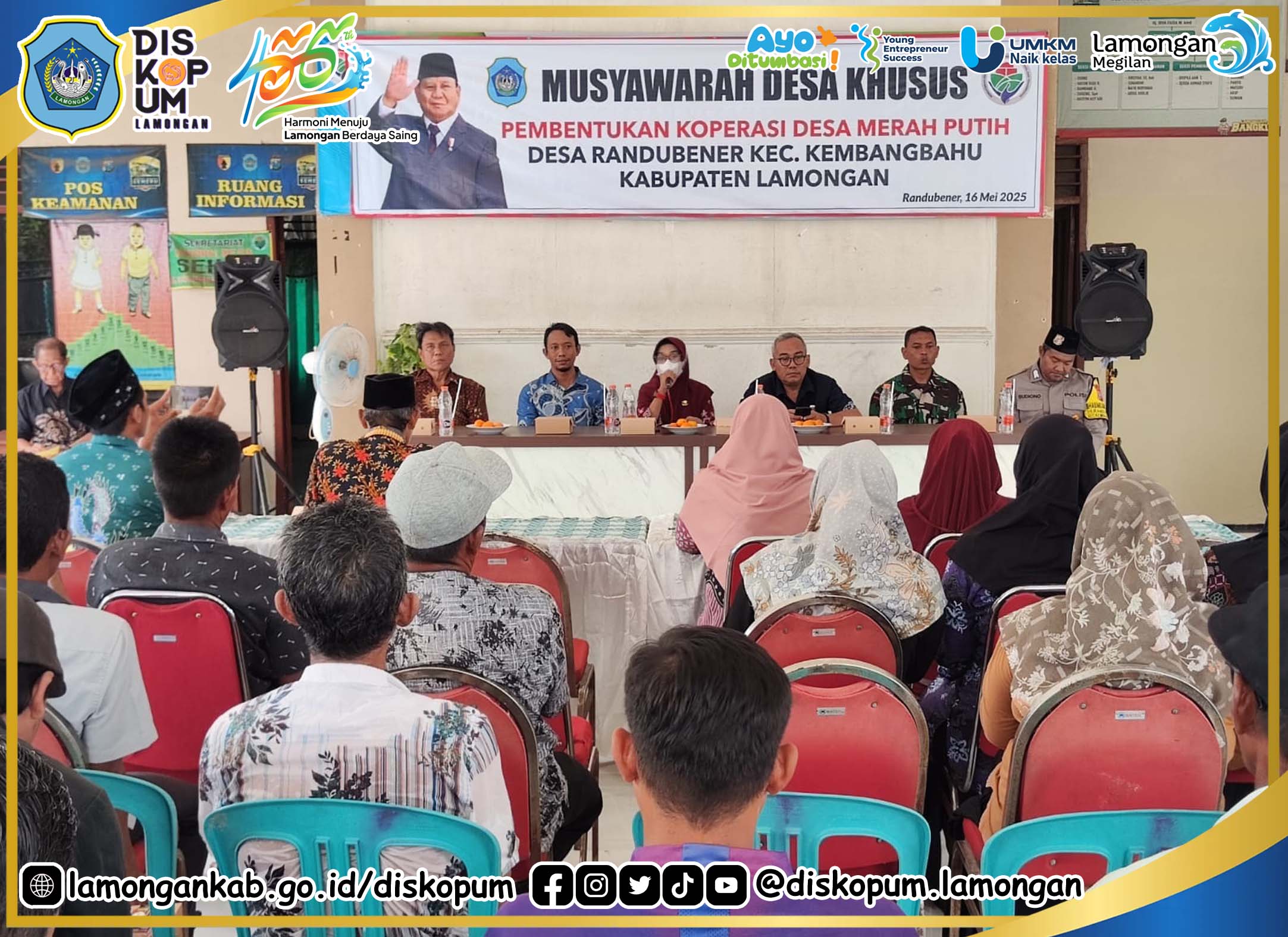 Musdes Khusus Sosialisasi dan Pembentukan Koperasi Desa / Kelurahan Merah Putih Desa Randubener Kec. Kembangbahu