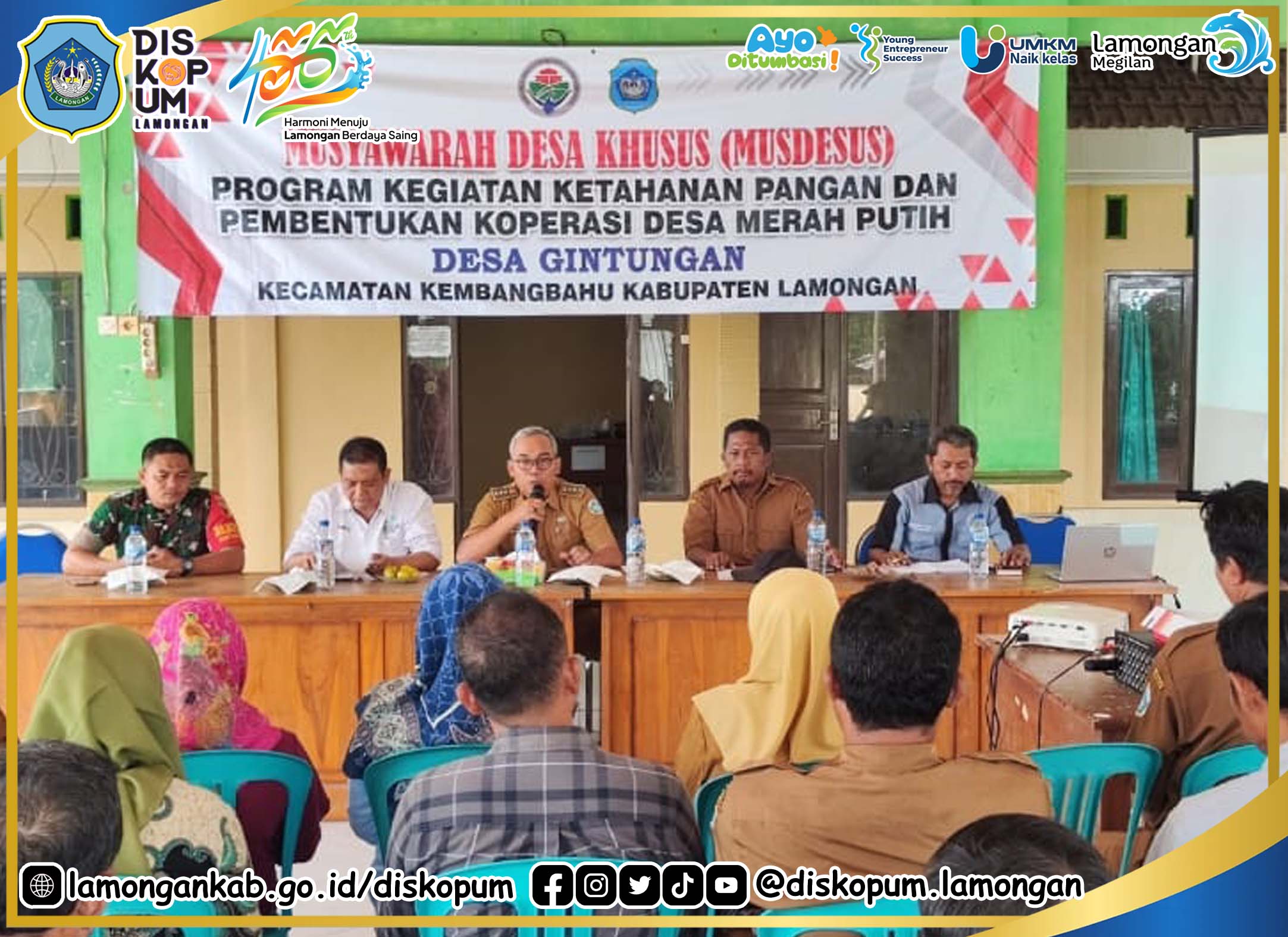 Musdes Khusus Sosialisasi dan Pembentukan Koperasi Desa / Kelurahan Merah Putih Desa Gintungan Kec. Kembangbahu