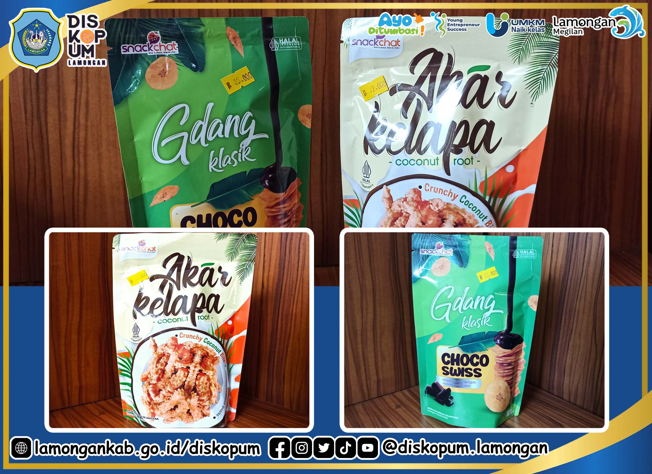 UMKM Naik Kelas :  Camilan Snackchat tersedia di Lamongan Mart
