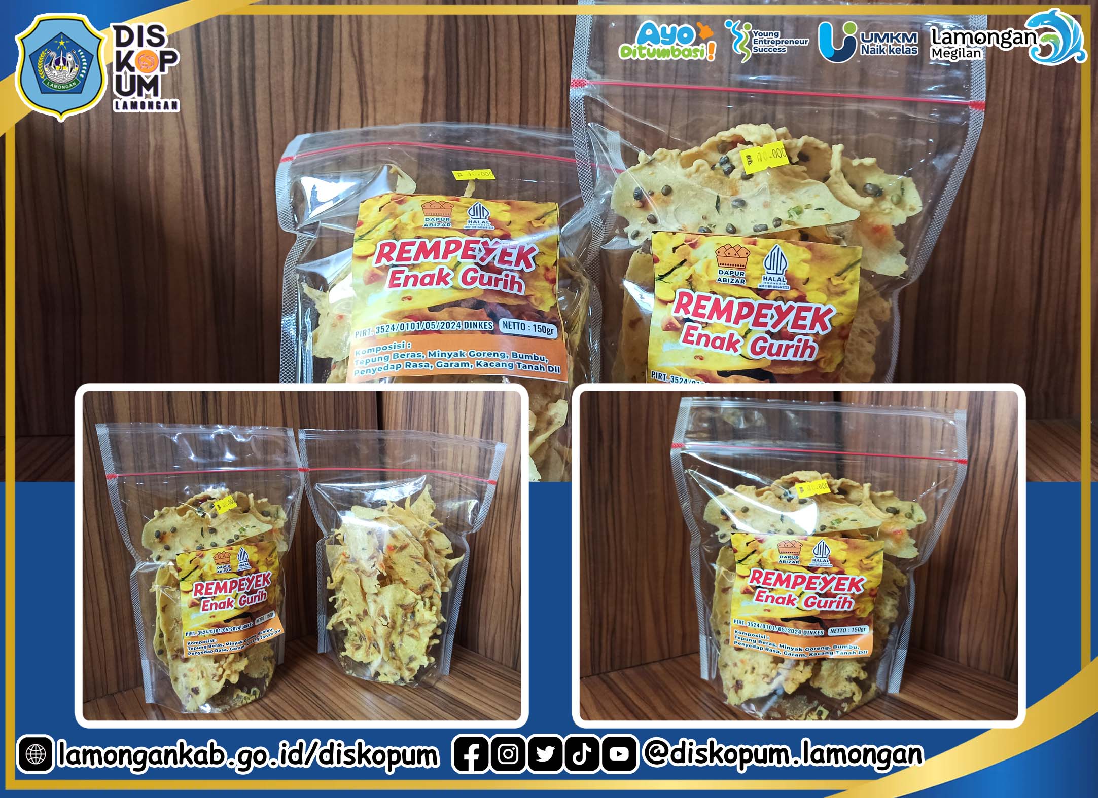 UMKM Naik Kelas : Rempeyek tersedia di Lamongan Mart