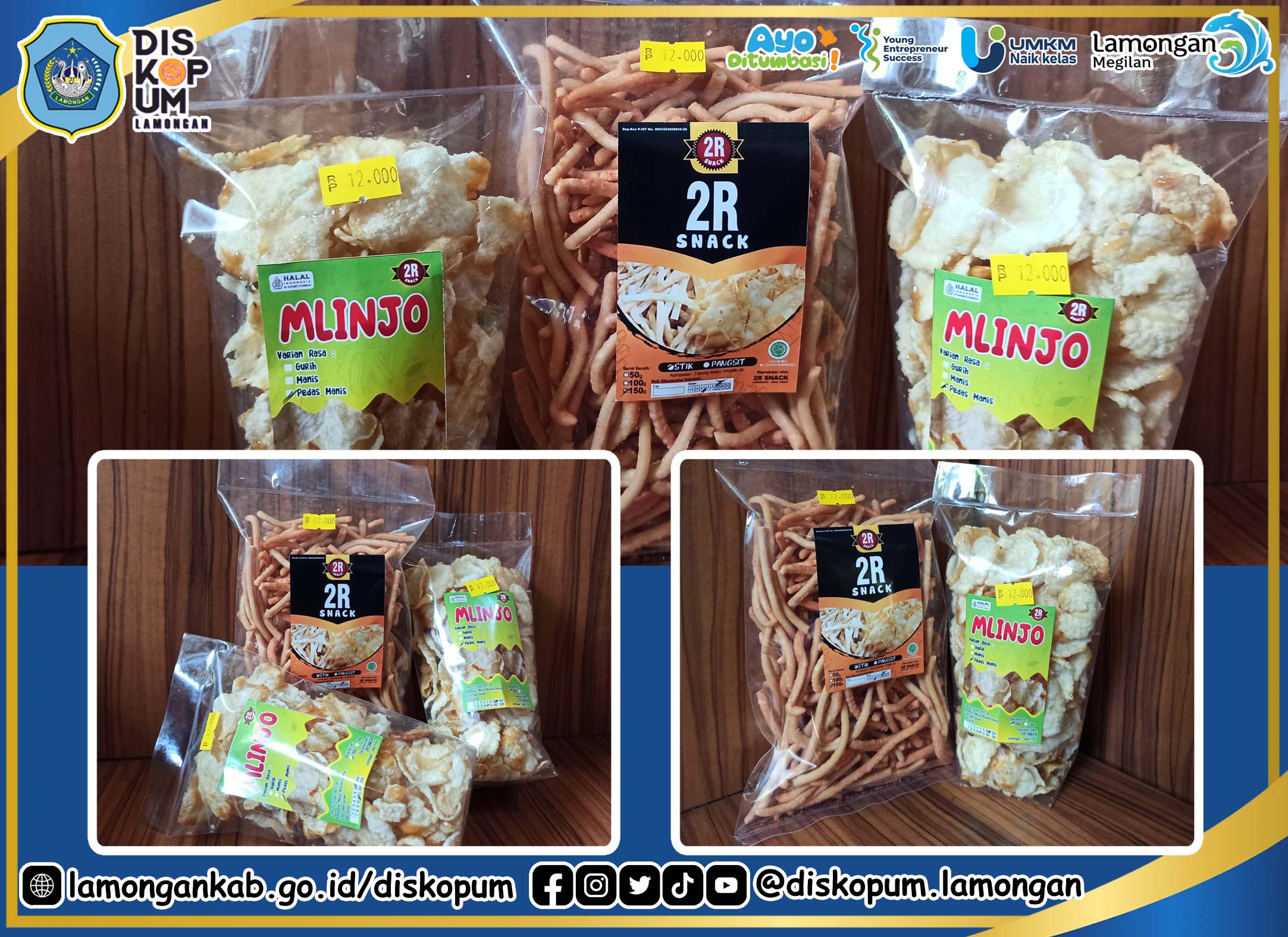 UMKM Naik Kelas : 2R Snack tersedia di Lamongan Mart