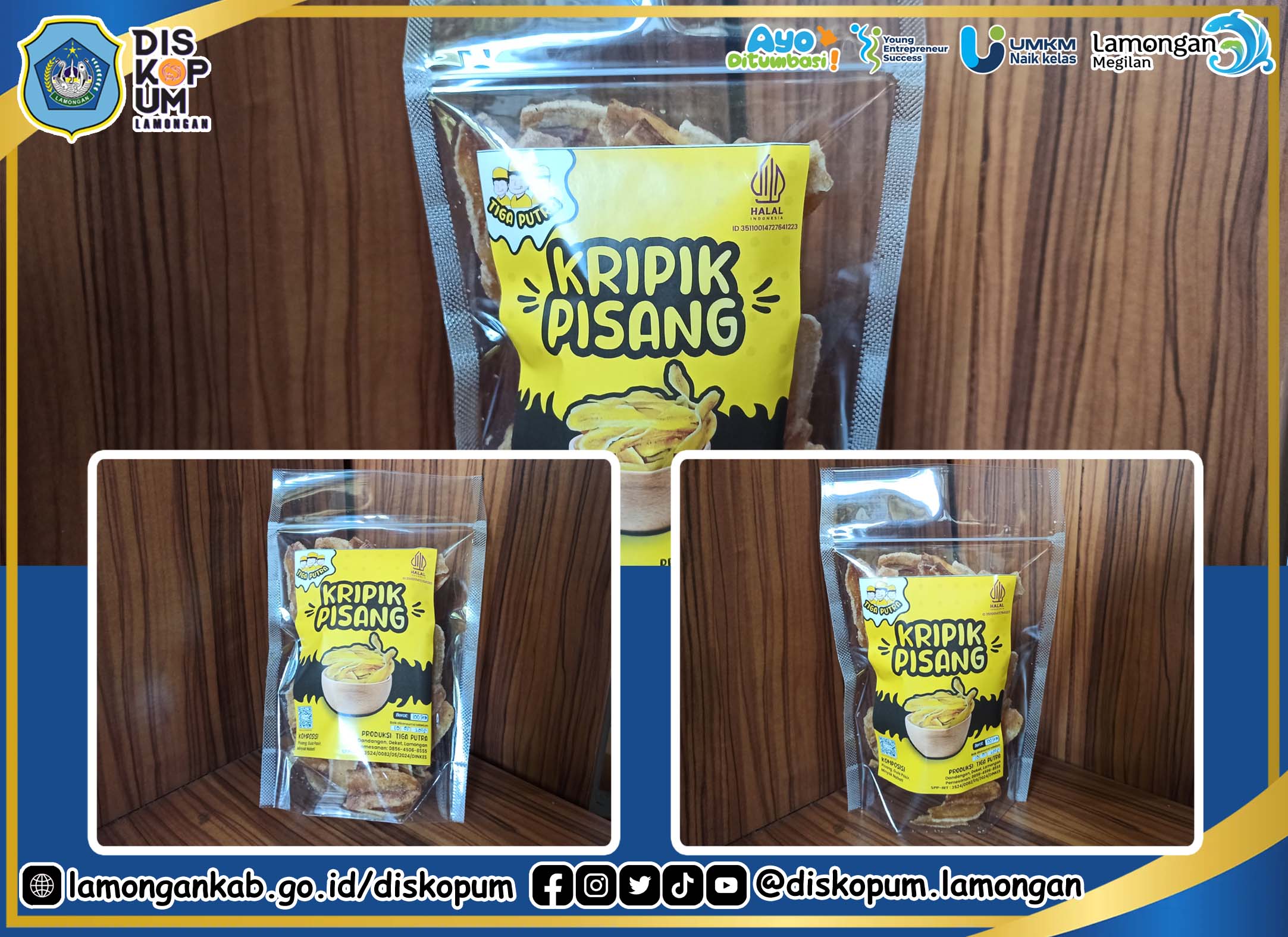 UMKM Naik Kelas : Kripik Pisang tersedia di Lamongan Mart