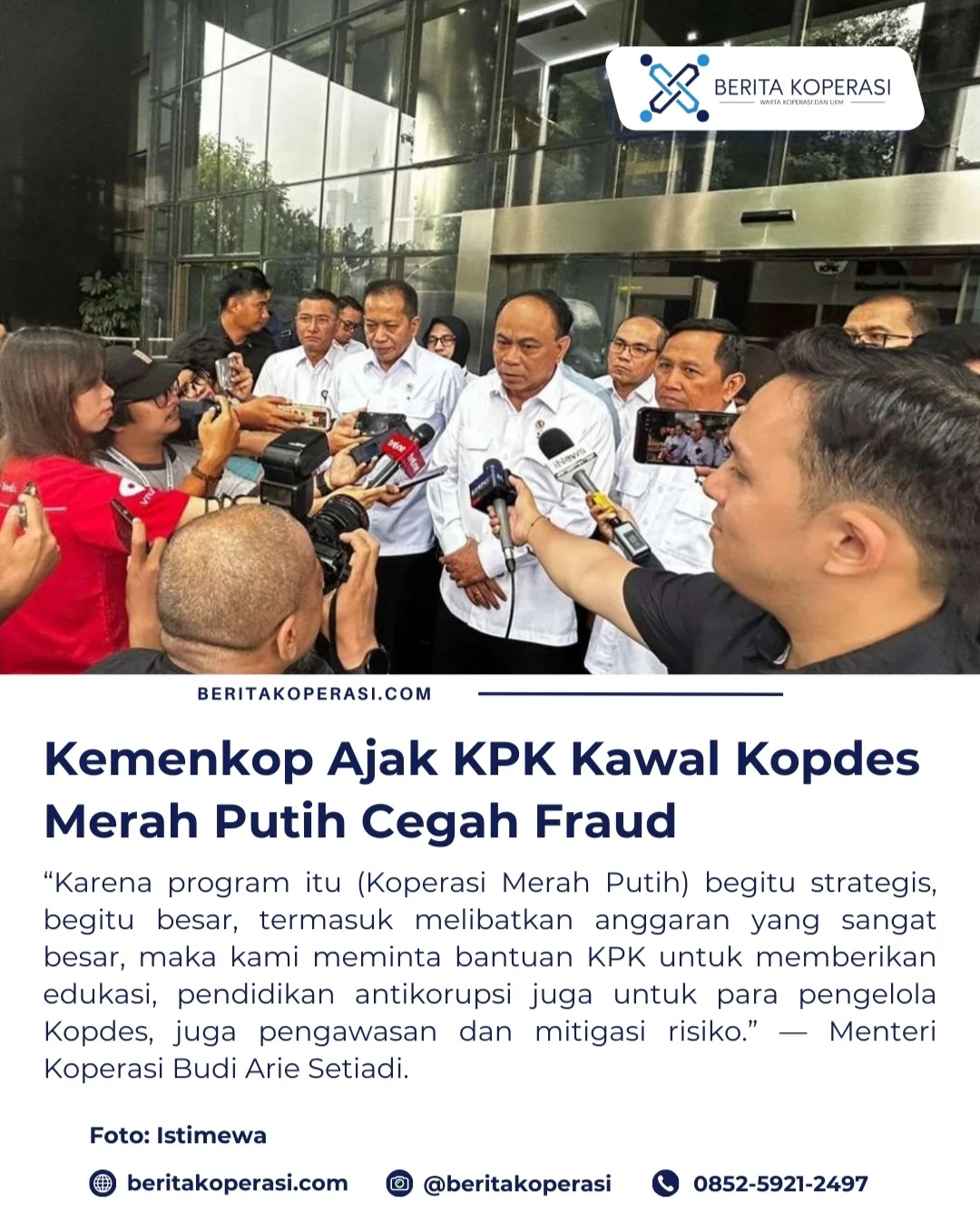 Kemenkop Ajak KPK Kawal Kopdes Merah Putih Cegah Fraud