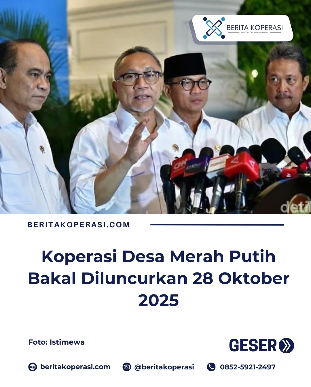 Kopdes Merah Putih bakal diluncurkan 28 Oktober 2025