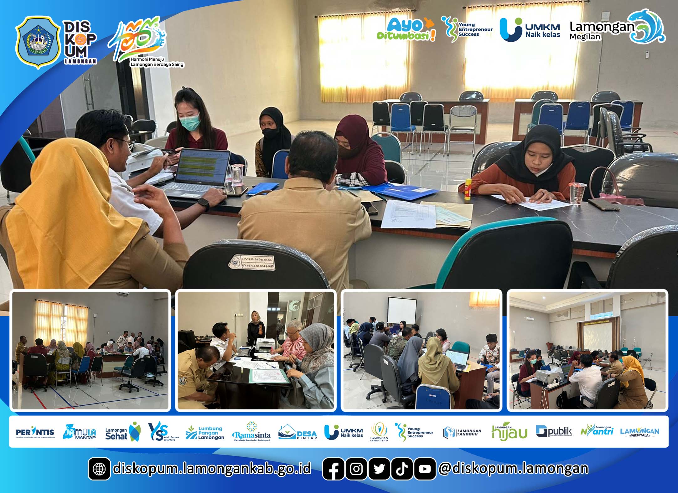 Pemberkasan Dokumen Koperasi Desa Merah Putih bersama Notaris di Aula Dinas Koperasi dan Usaha Mikro Kab. Lamongan