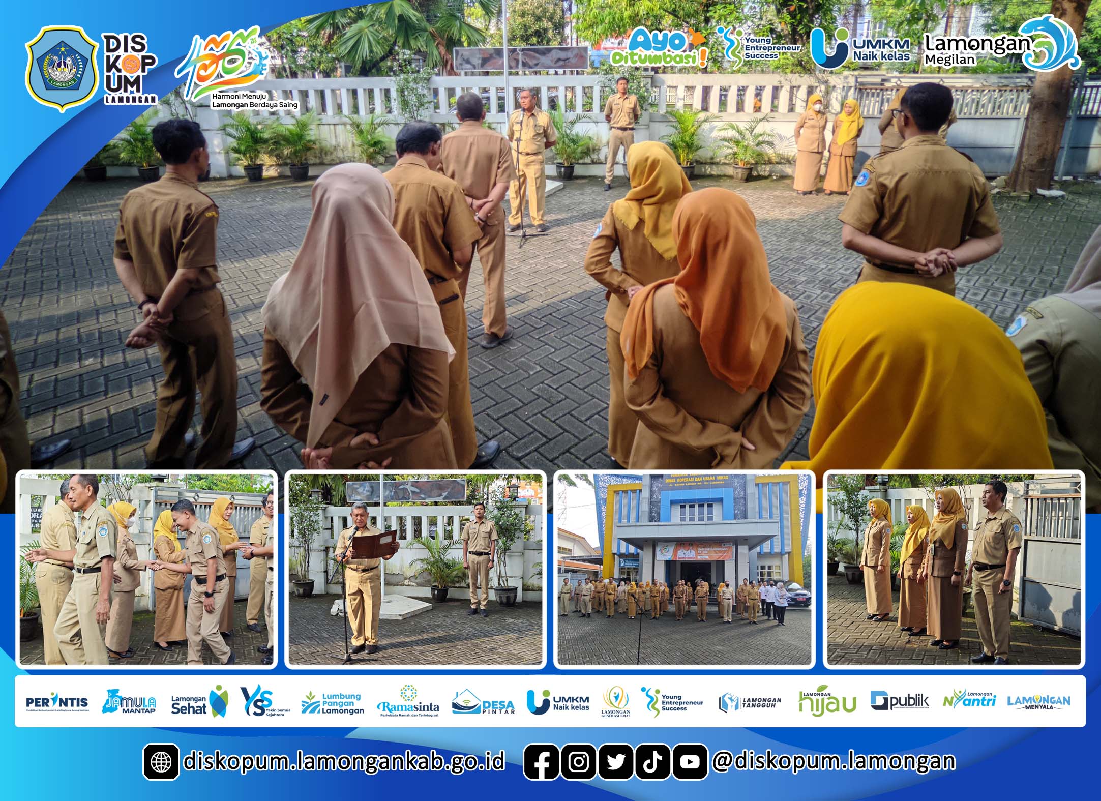 Apel Pagi di Halaman Dinas Koperasi dan Usaha Mikro Kabupaten Lamongan