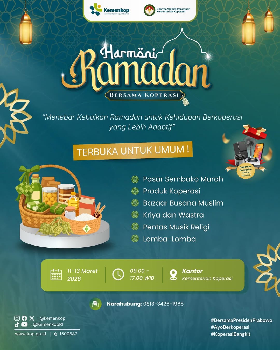 Foto: Harmoni Ramadan Bersama Koperasi, Kementerian Koperasi bersama Dharma Wanita Persatuan Kemenkop
