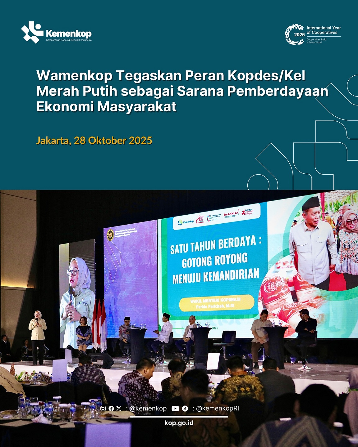 Foto: Wamenkop Tegaskan Peran Kopdes/Kel Merah Putih sebagai Sarana Pemberdayaan Ekonomi Masyarakat