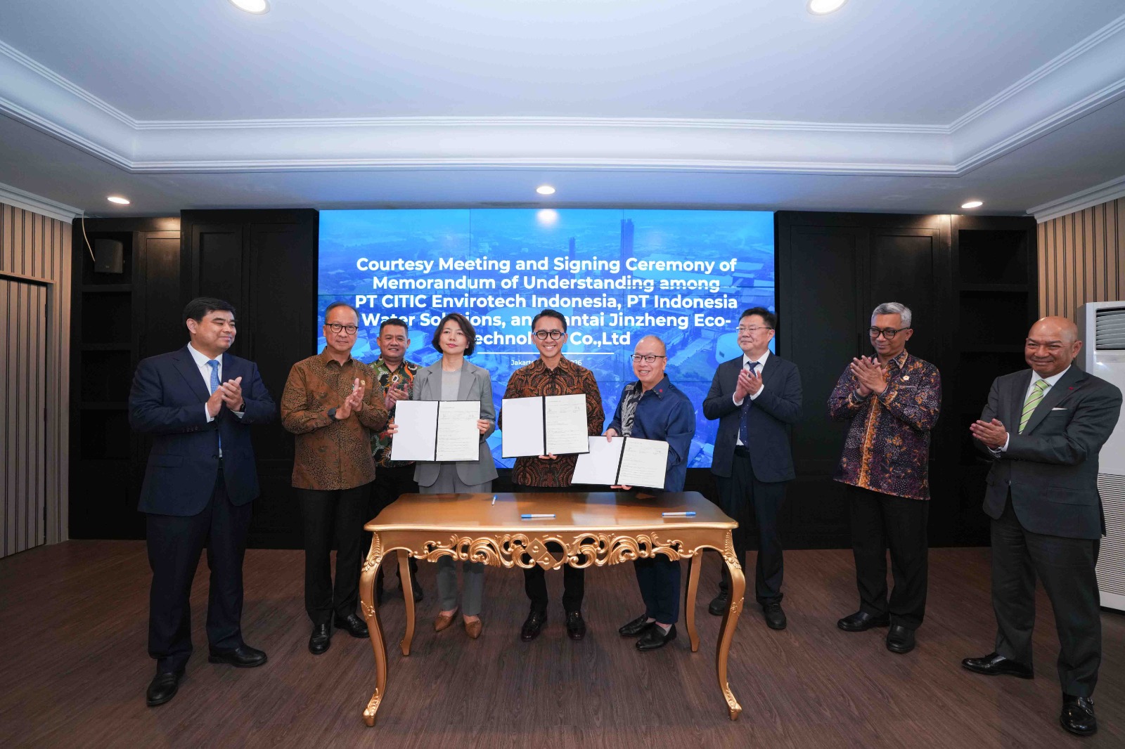 Foto: Tiga Perusahaan Jajaki Kerjasama Strategis, Kembangkan Teknologi Pengolahan Air di Kawasan Industri