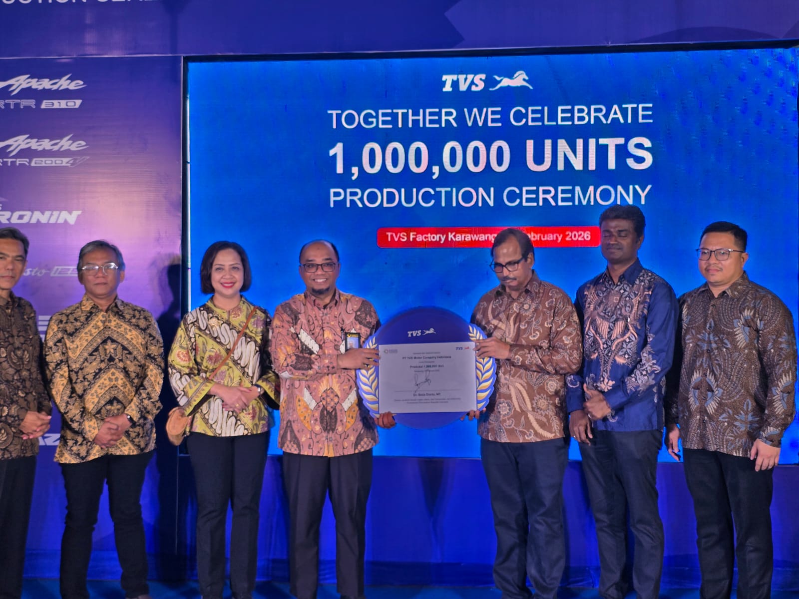 Foto: Kemenperin Apresiasi Pencapaian Produksi 1 Juta Unit PT TVS Motor di Indonesia