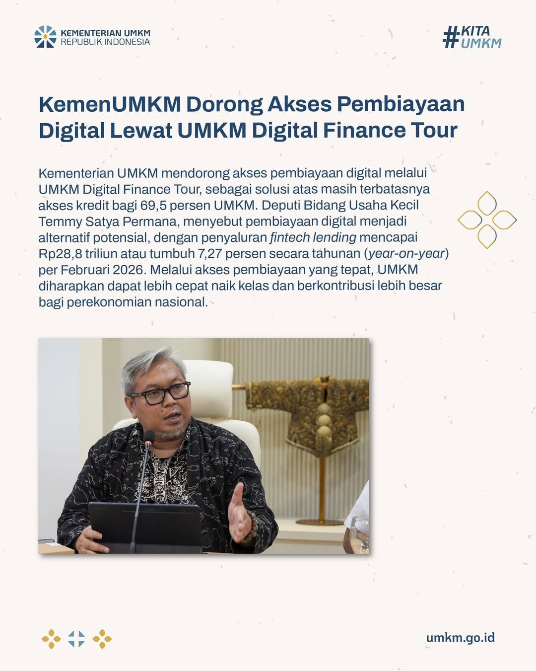 Foto: KemenUMKM Dorong Akses Pembiayaan Digital Lewat UMKM Digital Finance Tour