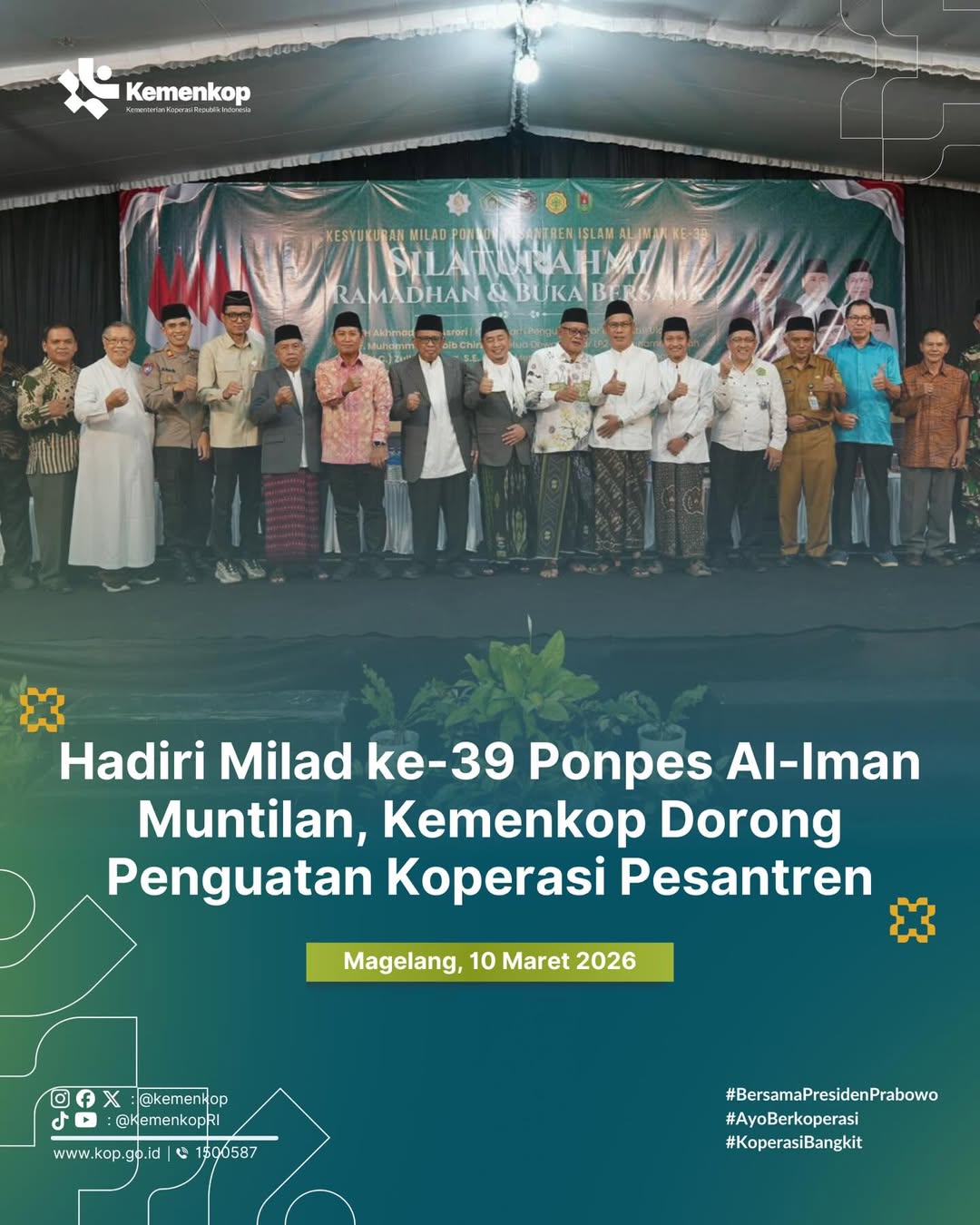 Foto: Hadiri Milad ke-39 Ponpes Al-Iman Muntilan, Kemenkop Dorong Penguatan Koperasi Pesantren