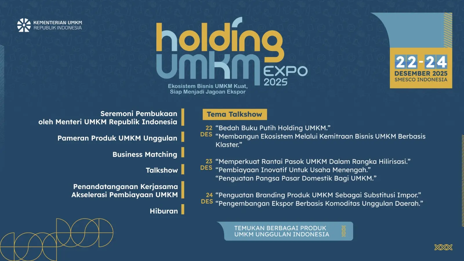Foto: Gelar Holding UMKM Expo, KemenUMKM Perkuat Ekosistem Bisnis Cetak Jagoan Ekspor
