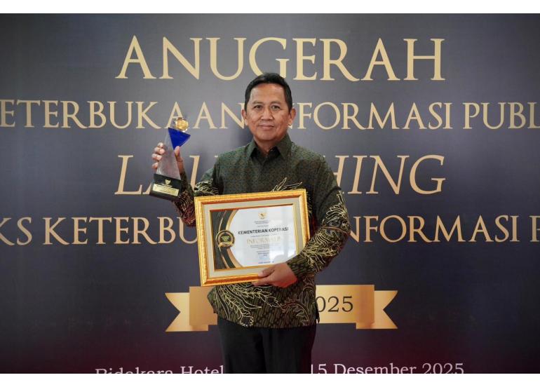 Foto: Kemenkop Masuk 10 Besar Badan Publik Informatif Dalam Anugerah KIP 2025