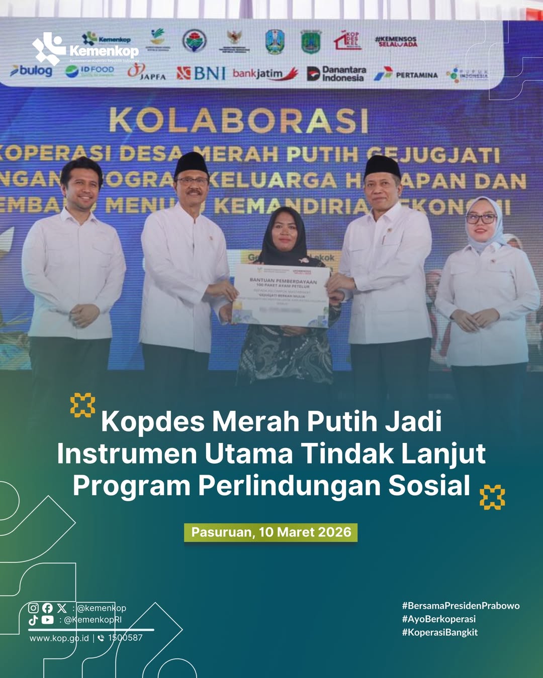 Foto: Kopdes Merah Putih Jadi Instrumen Utama Tindak Lanjut Program Perlindungan Sosial