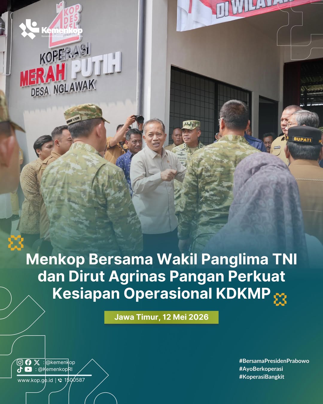 Foto: Menkop Bersama Wakil Panglima TNI dan Dirut Agrinas Pangan Perkuat Kesiapan Operasional KDKMP