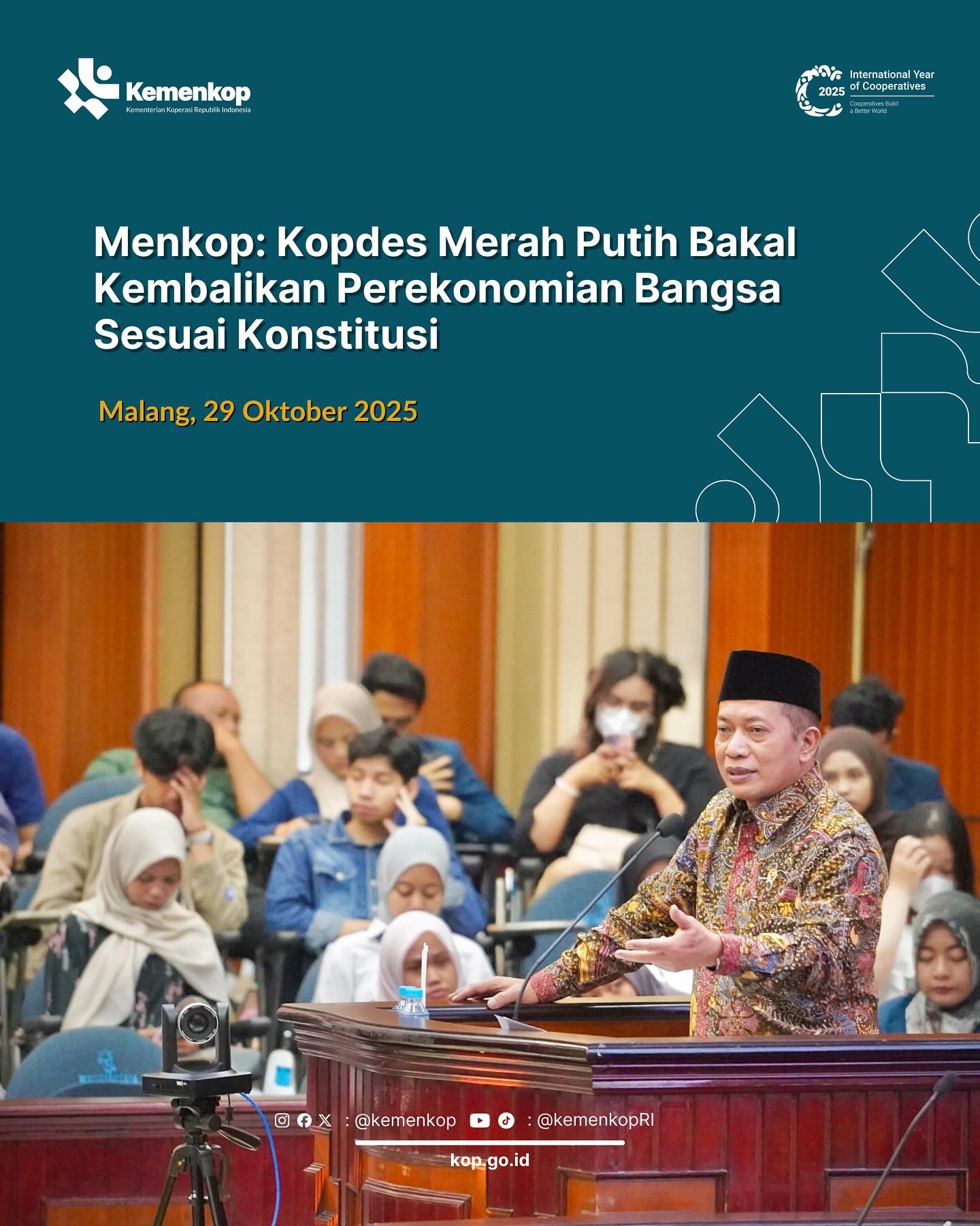 Foto: Menkop: Kopdes Merah Putih Bakal Kembalikan Perekonomian Bangsa Sesuai Konstitusi