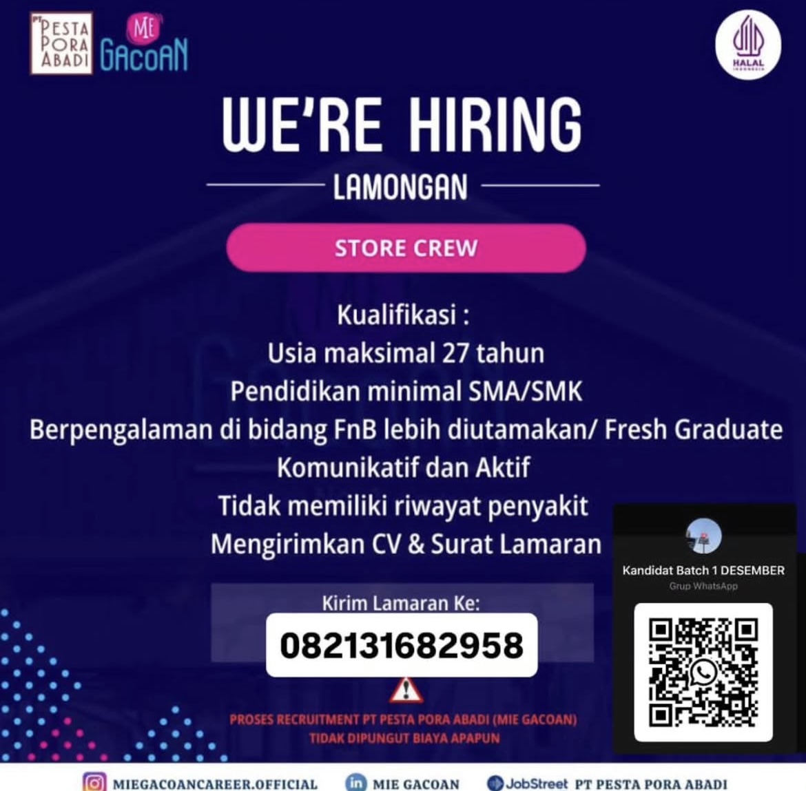 Foto: LOKER MIE GACOAN LAMONGAN