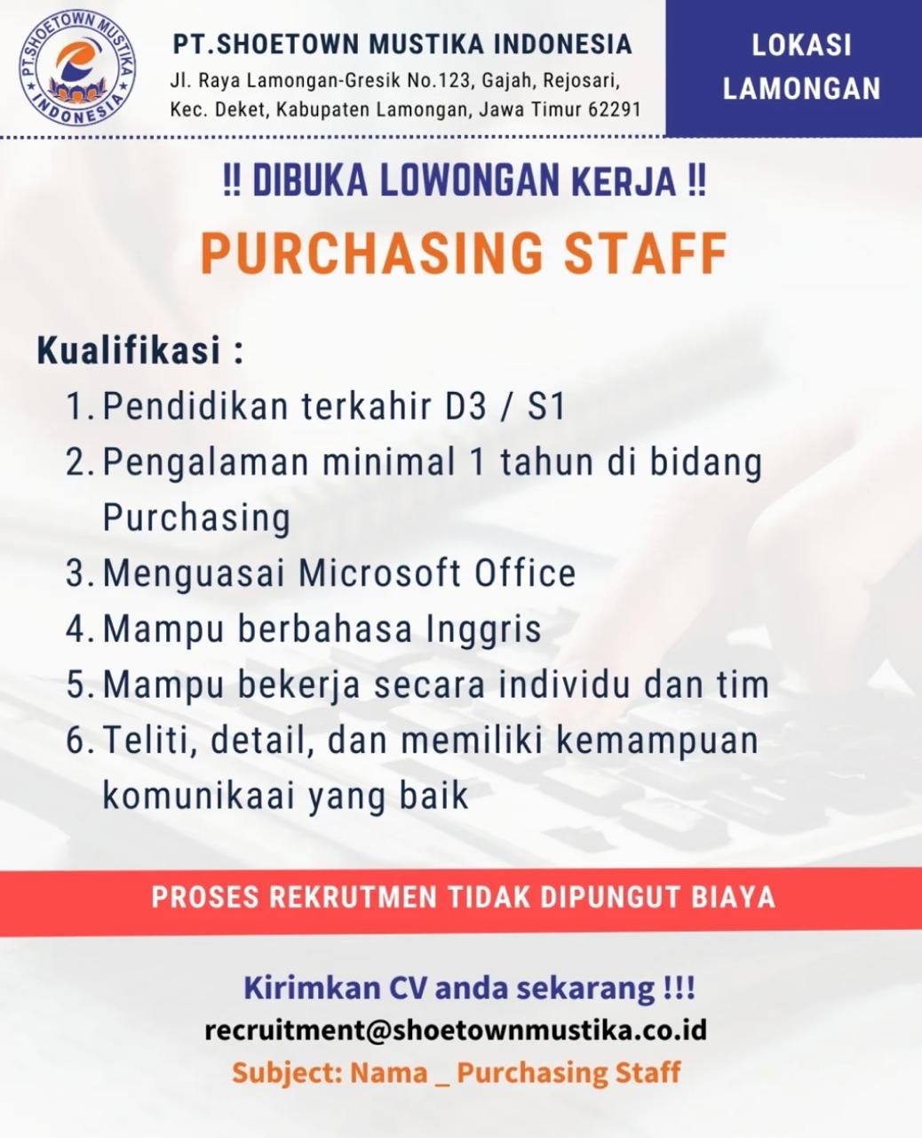 Foto: LOKER PT. SHOETOWN MUSTIKA INDONESIA