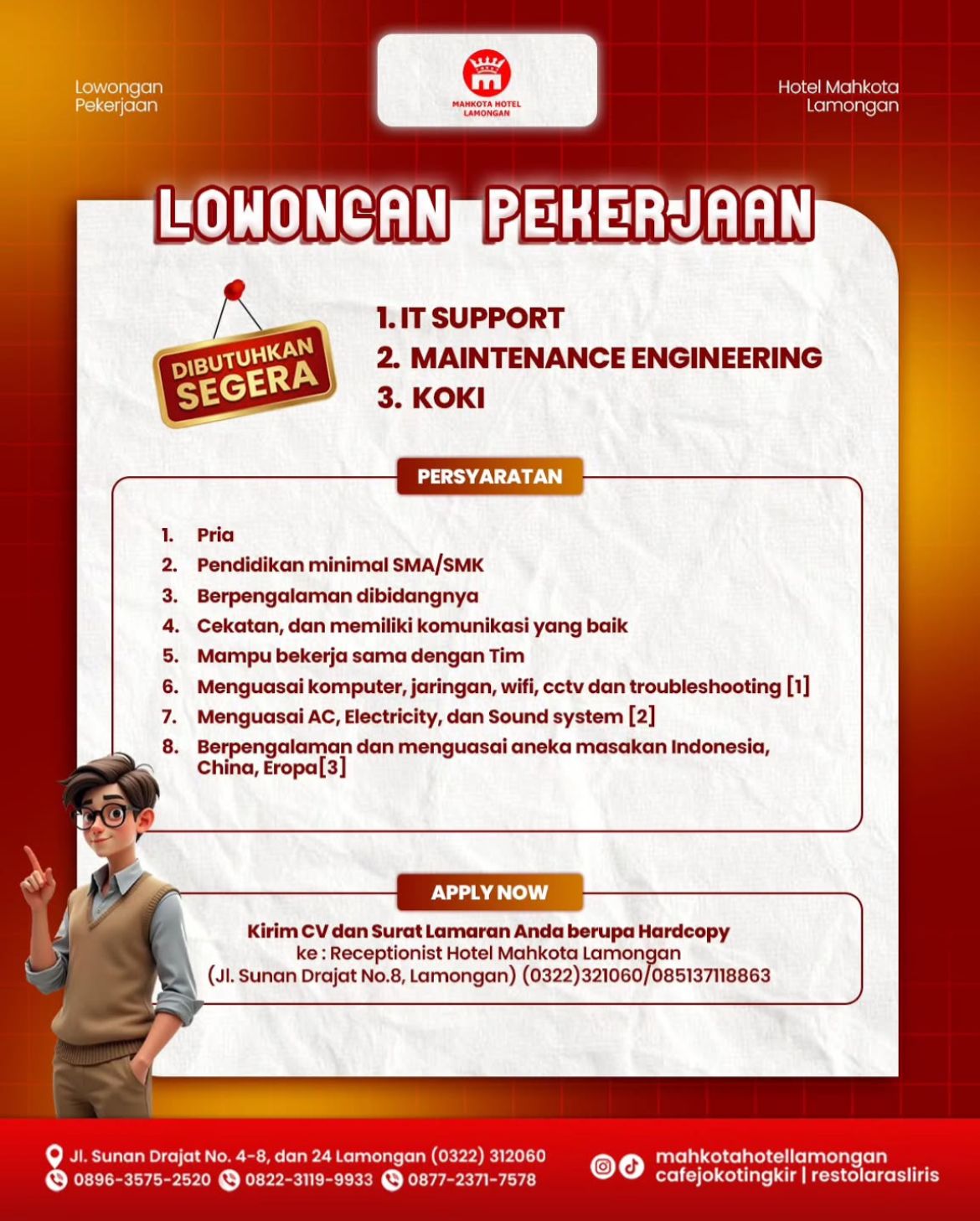 Foto: LOKER HOTEL MAHKOTA LAMONGAN