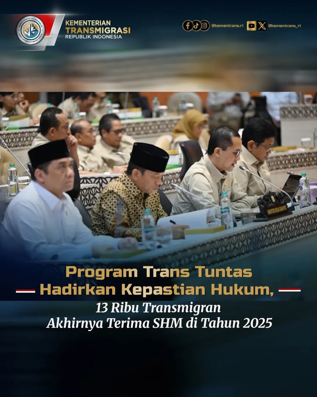 Foto: PROGRAM TRANS TUNTAS HADIRKAN KEPASTIAN HUKUM, 13 RIBU TRANSMIGRAN AKHIRNYA TERIMA SHM DI TAHUN 2025