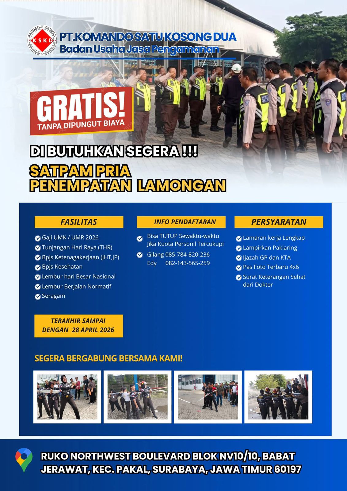 Foto: LOKER PT. KOMANDO SATU KOSONG DUA
