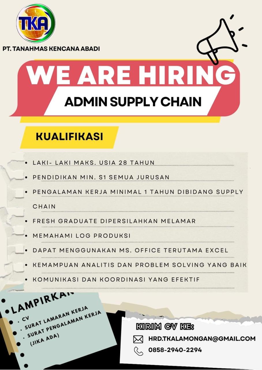 Foto: LOKER PT. TANAHMAS KENCANA ABADI