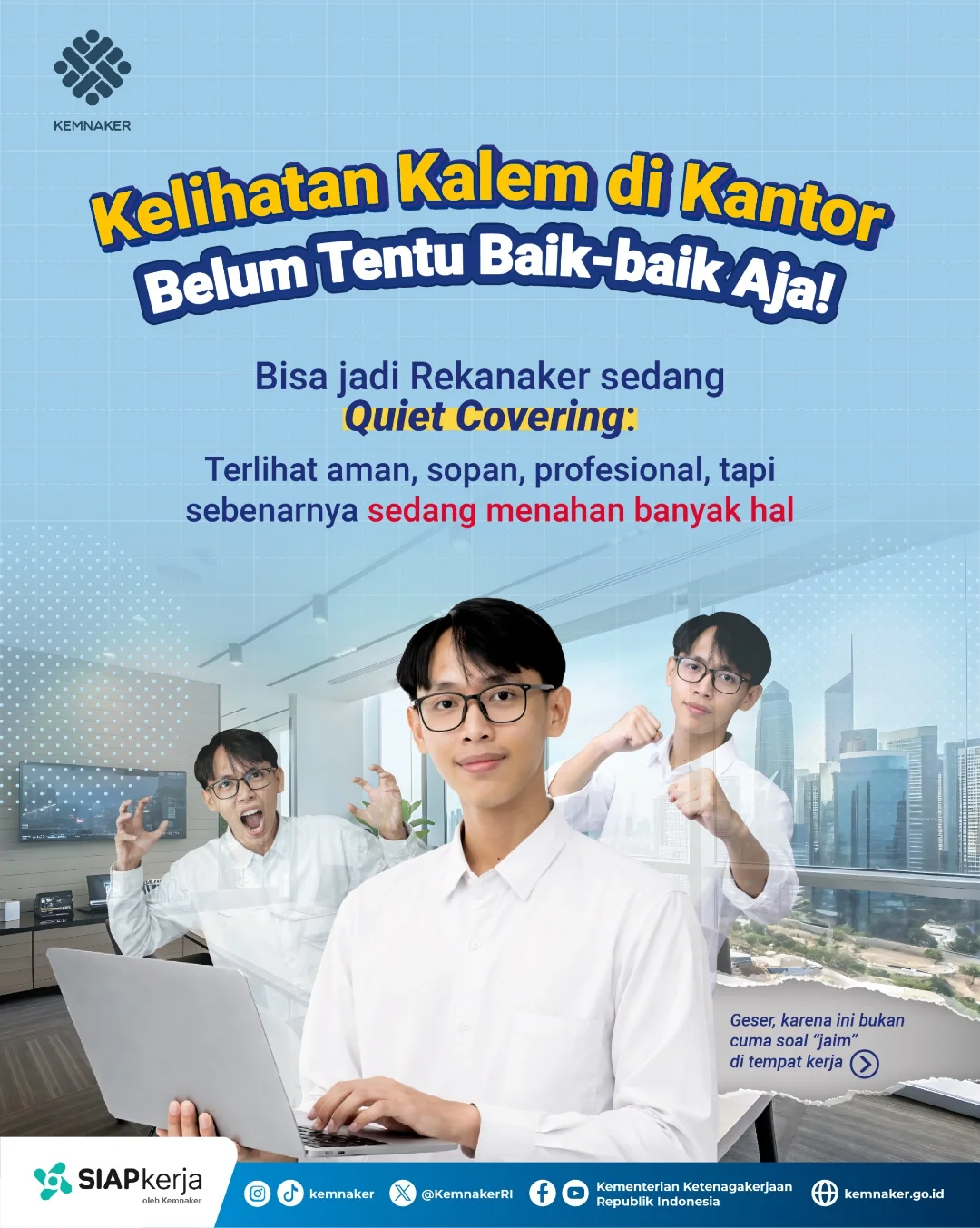 Foto: KELIHATAN KALEM DI KANTOR BELUM TENTU BAIK-BAIK SAJA!