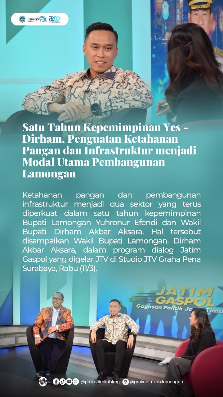 Foto: SATU TAHUN KEPEMIMPINAN YES-DIRHAM, PENGUATAN KETAHANAN PANGAN DAN INFRASTRUKTUR MENJADI MODAL UTAMA PEMBANGUNAN LAMONGAN