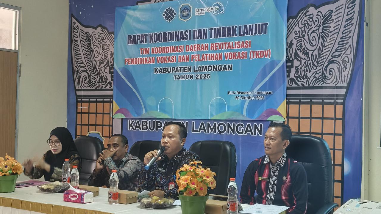 Foto: RAKOR DAN TINDAK LANJUT TIM KOORDINASI DAERAH VOKASI (TKDV) KABUPATEN LAMONGAN