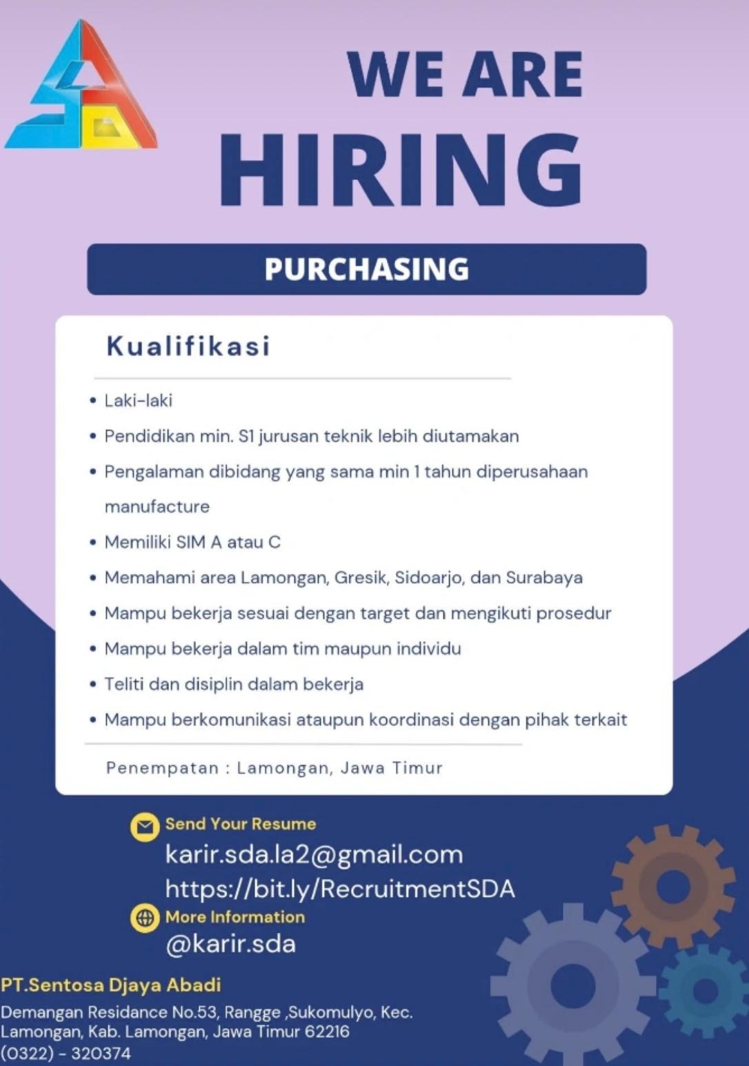 Foto: LOKER PT. SENTOSA DJAYA ABADI