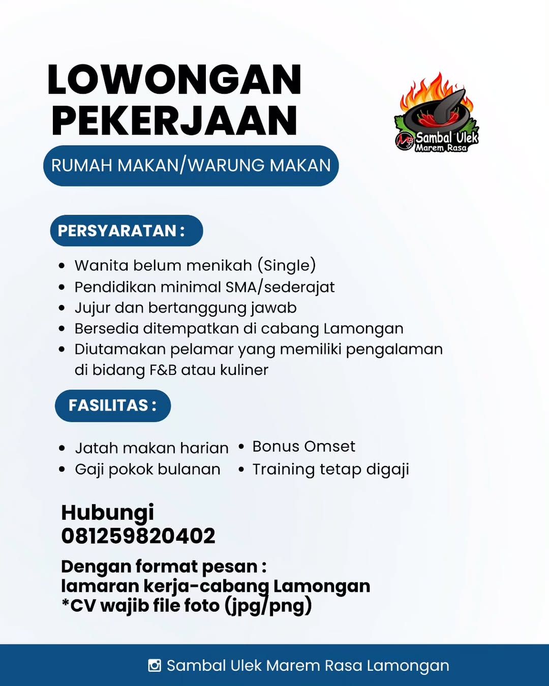 Foto: LOKER SAMBEL ULEK MAREM RASA