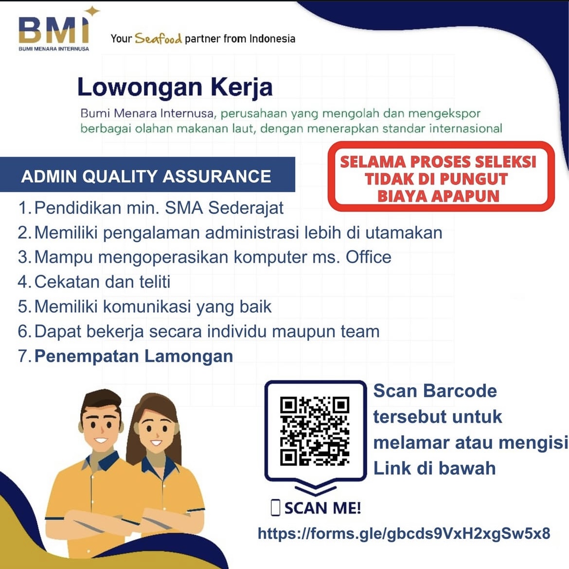 Foto: LOKER PT. BUMI MENARA INTERNUSA LAMONGAN