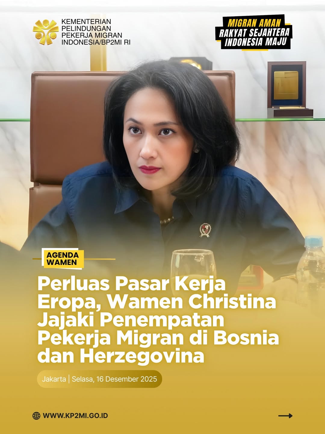 Foto: PERLUAS PASAR KERJA EROPA, WAMEN CHRISTINA JAJAKI PENEMPATAN PEKERJA MIGRAN DI BOSNIA DAN HERZEGOVINA