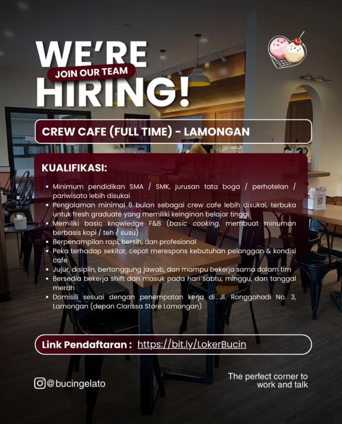 Foto: LOKER BUCIN GELATO