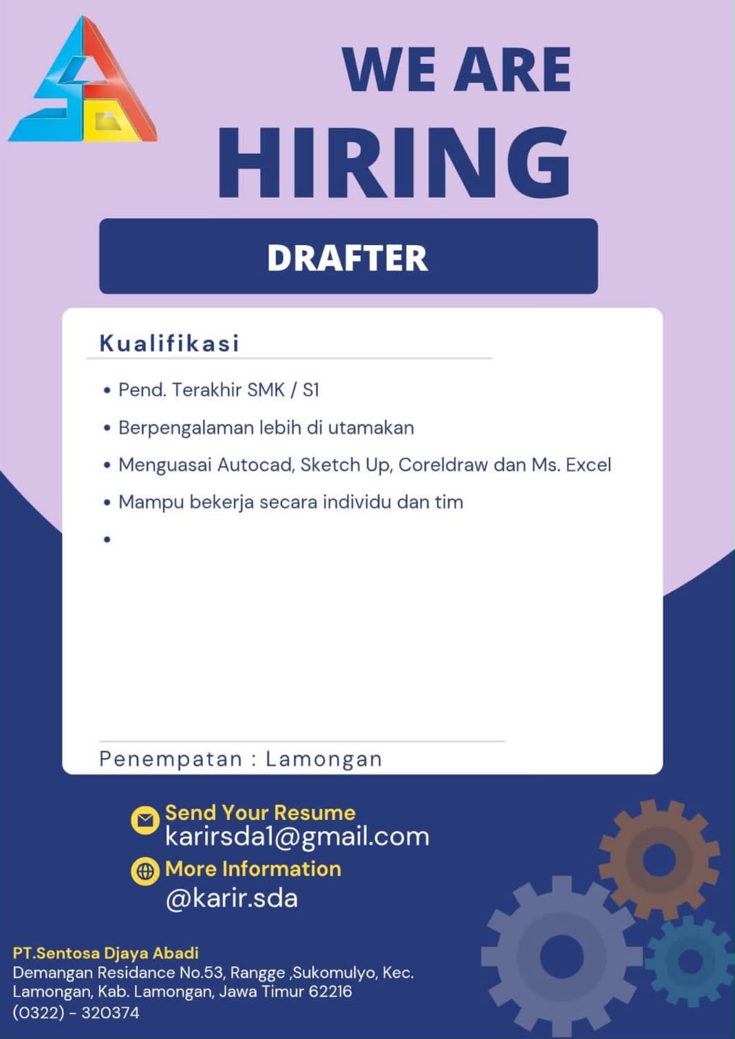 Foto: LOKER PT. SENTOSA DJAYA ABADI