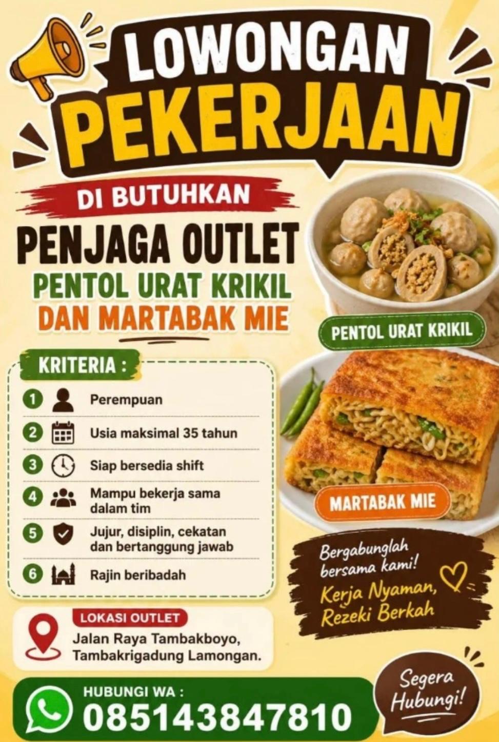 Foto: LOKER PENJAGA OUTLET