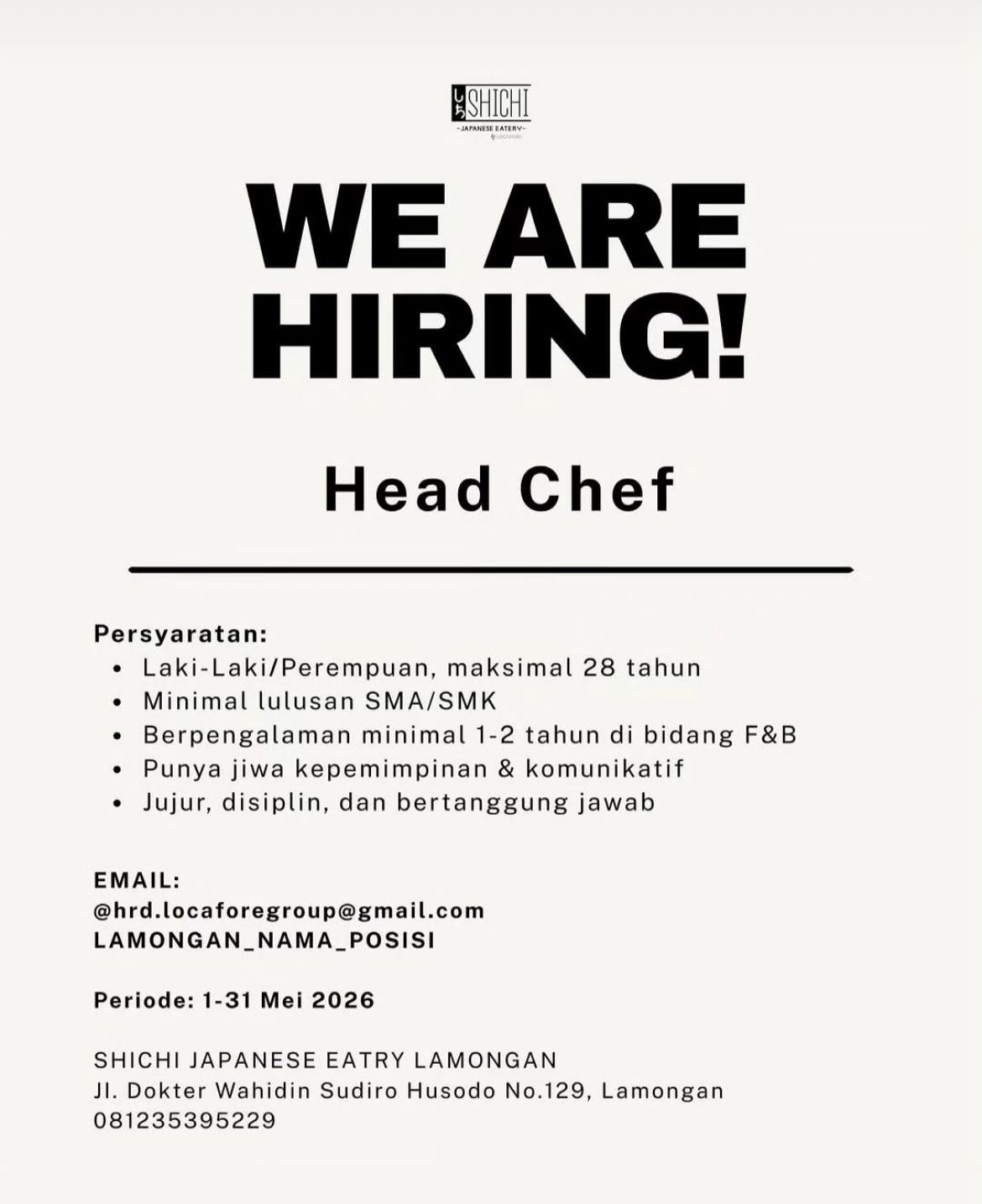 Foto: LOKER SHICHI
