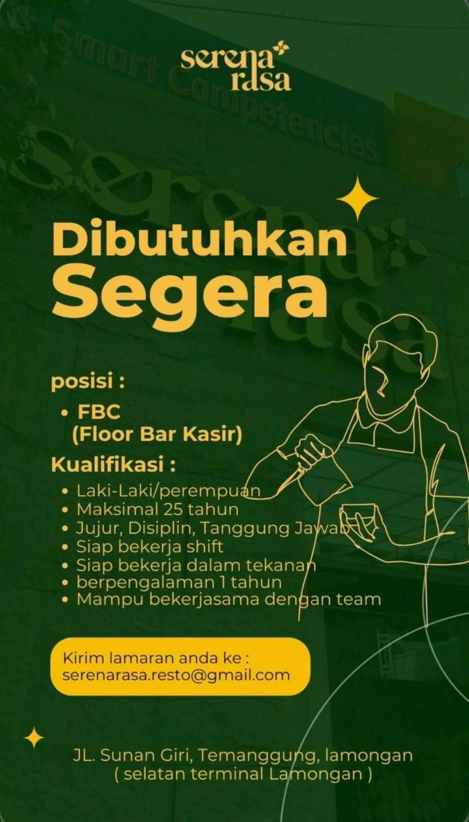 Foto: LOKER SERENA RASA RESTO