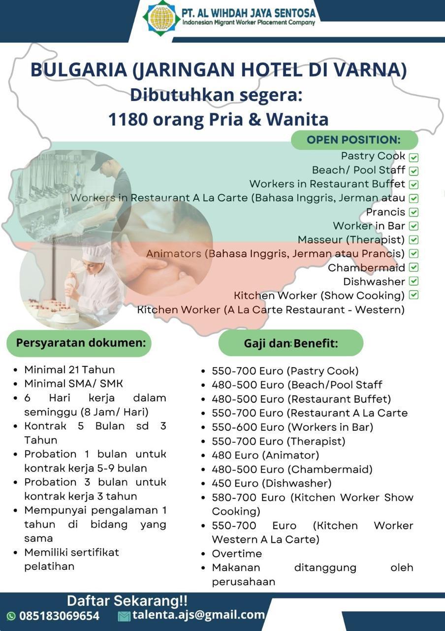 Foto: LOKER NEGARA BULGARIA PT. AL WIHDAH JAYA SENTOSA